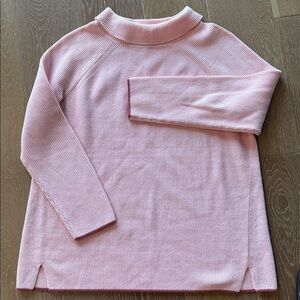 Talbots Plus pink roll neck Ribbed sweater Womens 1X 100% Pima Cotton Mature